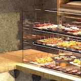 thumbnail of MBH - Neutrale Doppelvitrine 100 cm, 2 Ebenen und guter Sicht für Gastronomie. Neutrales Glasdisplay für Gebäck und Süßwaren.