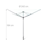 thumbnail of Relaxdays Wäschespinne 49 m, HxBxT:184x242x242 cm, reißfeste Leine, stabiler Stand mit Erdspieß, Garten, silber