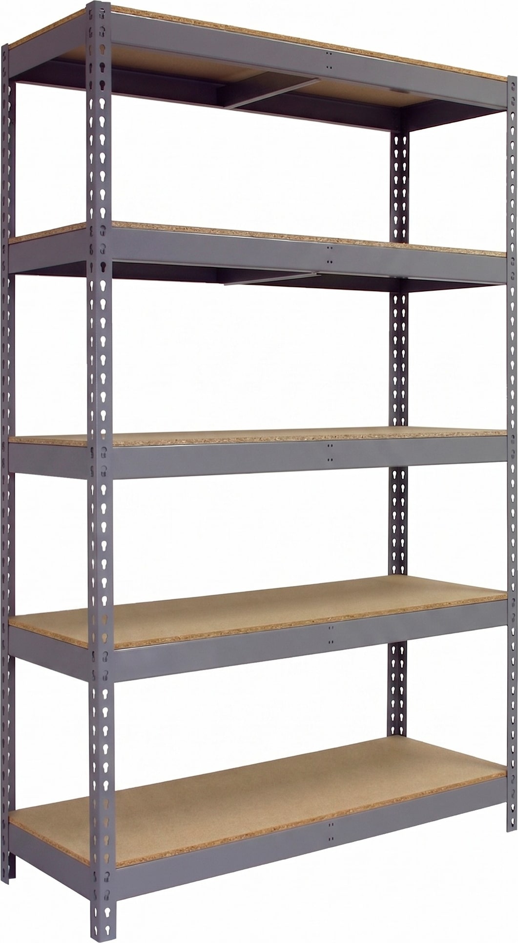 SimonRack Estantería Industrial, 2000x1000x450 mm, 300 kg de Punto Flexión, 5 Estantes Madera, Estantería Garaje, Gris/Madera - Bricoforte