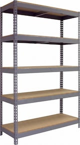 thumbnail of SimonRack Estantería Industrial, 2000x1000x450 mm, 300 kg de Punto Flexión, 5 Estantes Madera, Estantería Garaje, Gris/Madera - Bricoforte