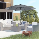 thumbnail of Outsunny sombrilla de jardín Ø300x252 cm parasol de terraza con manivela techo inclinable y 8 varillas de metal para patio balcón exterior marrón