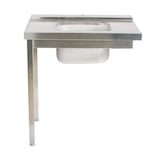 thumbnail of Cleiton® Mesa de Entrada Derecha para Lavavajillas de Cúpula de Acero Inoxidable con 1 Seno 800x750x880 mm | Fregadero | Pica Industrial con patas