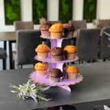 thumbnail of Intirilife Etagere aus Karton mit 3 Ebenen in Lila - 30 / 24.5 / 18.5 x 33 cm - Tortenständer aus Pappe, Muffinständer Cupcake Ständer