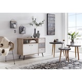 thumbnail of SIT Möbel Sideboard,  2 Türen, 3 Schubladen, 1 Fach,  MDF + Dekor,  white wash,  Front blau-weiß,  B 106,5 x T 39 x H 77 cm,  11703-95,   MAILBOX