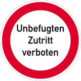 thumbnail of Schild Unbefugten Zutritt verboten, Textschild, Alu, Ø 200 mm
