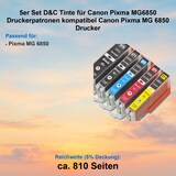 thumbnail of 5er Set D&C Tinte für Canon Pixma MG6850 Druckerpatronen kompatibel Canon Pixma MG 6850 Drucker