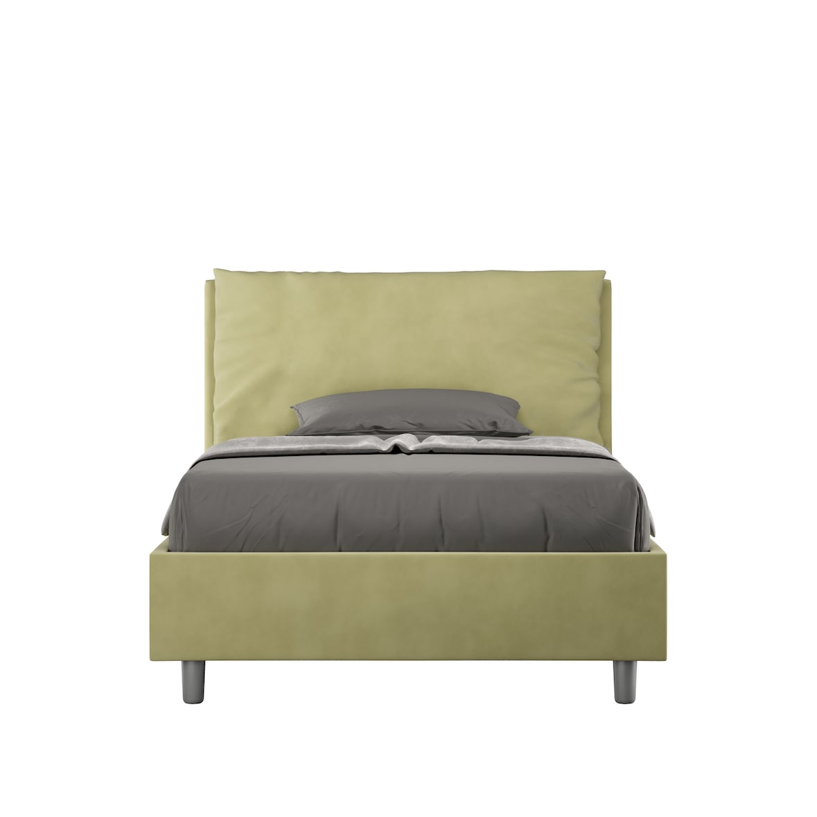 Letto una piazza e mezza Antea Large 110x200 con rete tè verde
