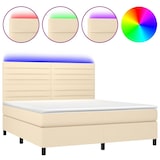thumbnail of vidaXL Boxspringbett mit Matratze & LED Creme 180x200 cm Stoff