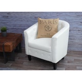 thumbnail of Sessel Newport T810, Loungesessel Clubsessel Chesterfield, Kunstleder ~ weiß