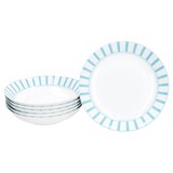 thumbnail of Split türkis 6er Set Suppenteller 450ml Porzellan Teller tief Pasta Streifen