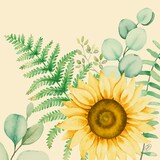thumbnail of Duni Bio Dunisoft® Serviette 40 x 40 cm Sunflower dreams, 360 Stk/Krt (6 x 60 Stk)