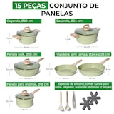 thumbnail of Batterie de cuisine 15 pièces Antiadhésif en Granit vert - Tous feux dont induction Just perfecto JL-787 usage non-intensif Just Perfecto