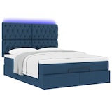 thumbnail of vidaXL Ottoman-Bett mit Matratze & LEDs Blau 140x190 cm Stoff