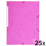 thumbnail of Exacompta  Cod. 17108H - Cartella 3 lembi con elastici Maxi capacity cartoncino lustré  425 g/mq - A4 rosa  - Confezione da  25 pz.
