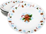 thumbnail of 6x Candyman Kuchenteller Porzellan 6 Personen Dessert-Teller Weihnachten eisblau