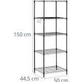 thumbnail of Royal Catering Scaffale in filo metallico - 55 x 45 x 150 cm - 150 kg - nero