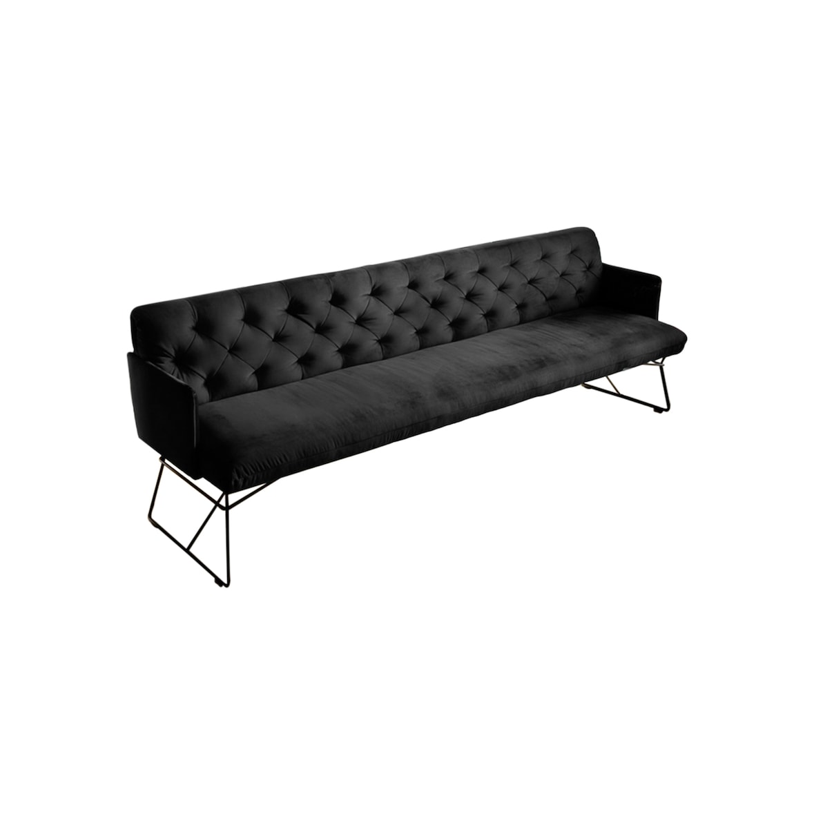 KAWOLA Esszimmerbank CHARME Velvet schwarz 206cm