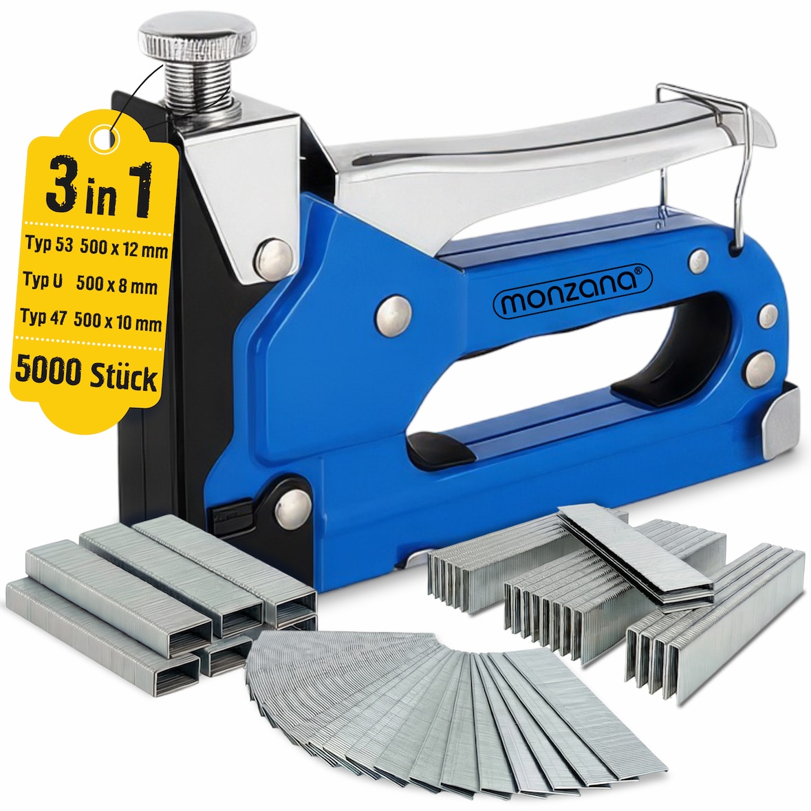 MONZANA® Tacker Nagler 3 Wege 4-14mm
