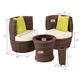 thumbnail of tectake Conjunto de ratán y aluminio Nizza  Negro/Marrón