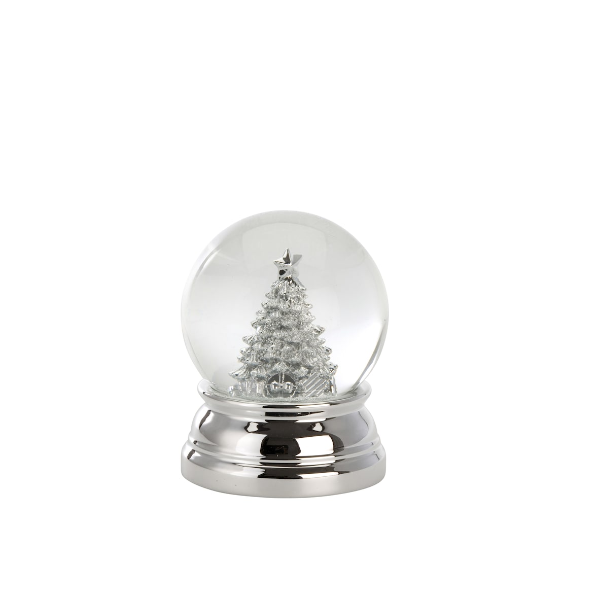 Schneekugel Christbaum Groß, versilbert, H 10,0cm  D 8,0cm