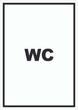 thumbnail of WC Schild mit Text Toilette Klo hochkant A1 Rückseite selbstklebend