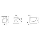 thumbnail of LAUFEN Wand-Tiefspül-WC PRO spülrandlos 360x530mm, verdeckte Befestigung, weiß