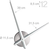 thumbnail of Relaxdays Wanduhr DIY, mit Zahlen & Worten, Uhr Wandtattoo zum Aufkleben, Größe variabel, moderne 3D Wanduhr, silber