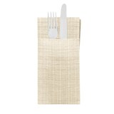thumbnail of Serviettes porte-couverts Airlaid – Lot de 50, 40 x 40 cm, pochette en lin sable