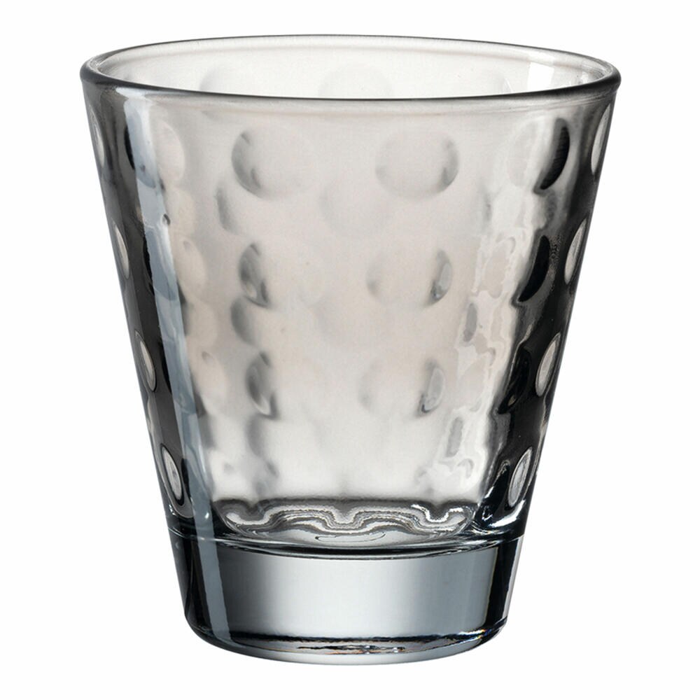 Leonardo Trinkglas Optic, Becher, Wasserglas, Kalk-Natron Glas, grau, 215 ml, 025893