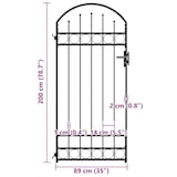 thumbnail of vidaXL Zauntor mit Gewölbter Spitze Stahl 89x200 cm Schwarz