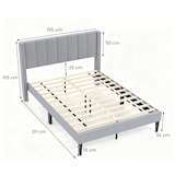 thumbnail of COSTWAY Estrutura de Cama para Colchão de 200 x 140 cm, Estrutura de Cama de Casal Acolchoada de Veludo, Cinza (Modelo V, L)