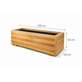thumbnail of Jardinera rectangular de madera de pino tratada exterior 120x50x42 cm marrón 179 L