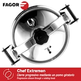 thumbnail of FAGOR Snelkookpan 22 liter, aluminium hoge dikte, snelkookpan voor gasfornuizen, roestvrij staal