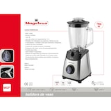 thumbnail of Magefesa Wirbel - Batidora de Vaso, 1800W, Jarra de Cristal de 1.5L, 3 Velocidades, Funcion Turbo, Proteccion contra Sobrecalentamiento, Pantalla LCD