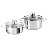 thumbnail of Kopf Mini Topfset Parvus (Edelstahl, 2-teilig, 14 + 14 cm, inkl. Glasdeckel, Induktion)