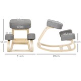 thumbnail of Vinsetto Sedia Ergonomica con Inginocchiatoio in Legno di Betulla, Sedia Posturale con Cuscino in Gommapiuma e Poliestere per Casa e Ufficio, Grigio
