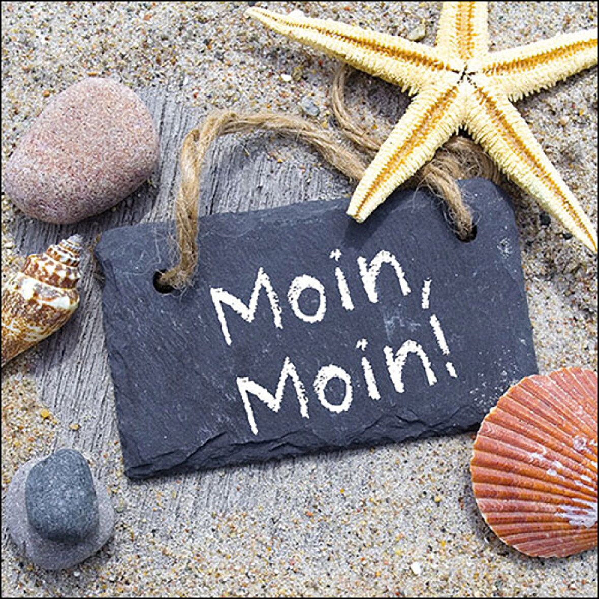 20 Servietten Papier 33x33cm 3-lagig - hochwertige Einweg Papierservietten maritimes Motiv & Spruch Partyservietten Seestern Muscheln Tischdeko Strand