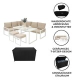 thumbnail of Aluminium 5-teiliges Ecksofa-Set mit schwarzer Rattan-Aufbewahrungsbox - Weiß