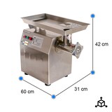 thumbnail of Cleiton® Picadora de Carne Boca de 32" Diámetro de Acero Inoxidable de 31x60 cm | Picadora Profesional Carnicería con Producción de 250 kg/hr - 1500W