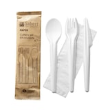 thumbnail of MONOUSO - Besteckset aus Kraftpapier Messer, Gabel, Löffel und Serviette (300 Stück)