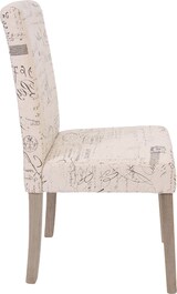thumbnail of CHEFGASTRO 2er-Set Esszimmerstuhl klassisch und zeitlos HxBxT 90x43x56cm Sitzhöhe 45cm Küchenstuhl Textil mit Schriftzug Beine Struktur - Eiche Creme