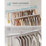 thumbnail of Schwerlast Kleiderständer auf Rollen bis 270 kg, mit Ablage und Haken, Garderobenständer, 2 ausziehbare Kleiderstangen, verstellbare Höhe, silbern