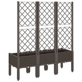 thumbnail of Helloshop26 - Hochbeet für Pflanzen Blumen Terrasse Garten mit Rankgitter 120 x 40 x 142 cm PP braun 02_0038240