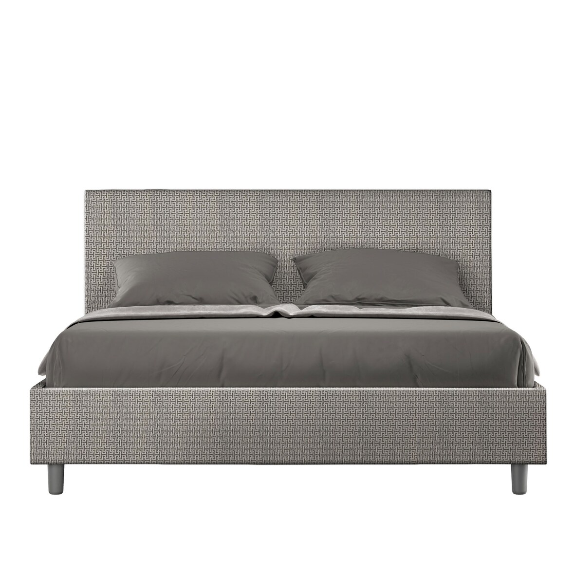 Cama con somier acolchada 160x210 tejido Labirinto 02 gris Adele