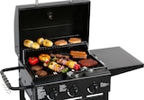thumbnail of aro Barbacoa de gas, acero/acero inoxidable, 104 x 58 x 104.5 cm, 3 quemadores (3 kW), termómetro, 1 mesa auxiliar plegable, con 2 ruedas, negro