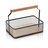 thumbnail of WAS Germany - Korb, mit Tragegriff, 23,5 x 15,5 x 18,5 cm, schwarz pulverbeschichtet, Metall, Holz