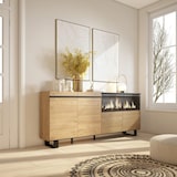 thumbnail of Sideboard, Küche, Schrank, Dielenschrank, 210, 4 Türen, XXL Elektrokamin, Industriedesign, Moderner Stil, Eiche _ 418_16