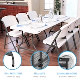 thumbnail of Pack mesa plegable 182x76 cm + 6 sillas plegables blanco Lifetime