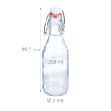thumbnail of Relaxdays Bügelflaschen zum Befüllen, 6er Set, 250 ml Volumen, für Öl, Essig, Schnaps, Likör, Glasflasche, transparent