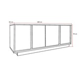 thumbnail of Matelpro - Buffet/bahut moderne 180 cm noir marbré Carrat - Moderne & Design -Noir marbré mat -  -Types de portes: Battantes